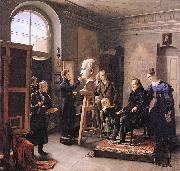 Carl Christian Vogel von Vogelstein Ludwig Tieck sitting to the Portrait Sculptor David d'Angers Germany oil painting artist